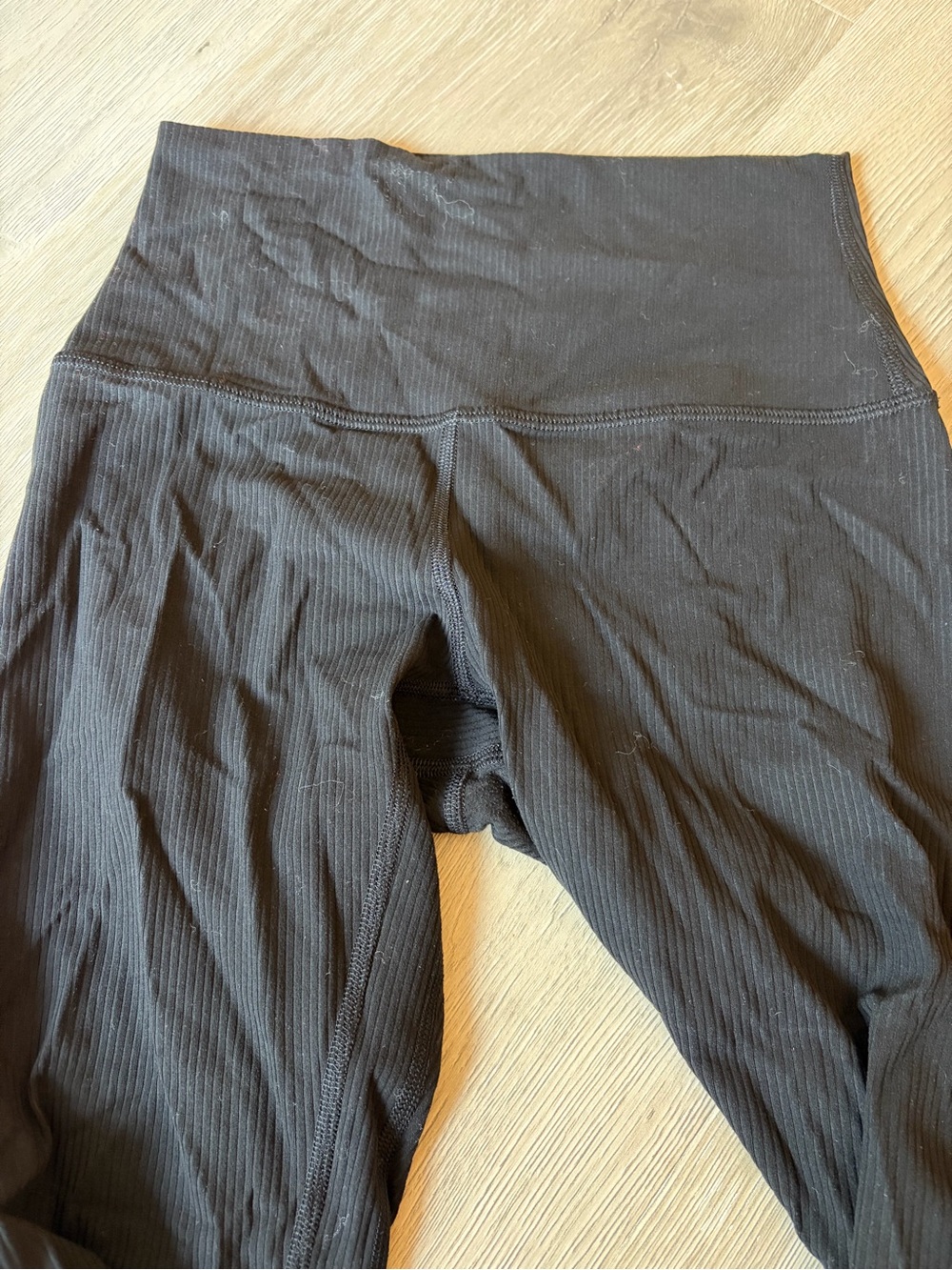 lululemon athletica Black Ribbed High-Rise Leggings